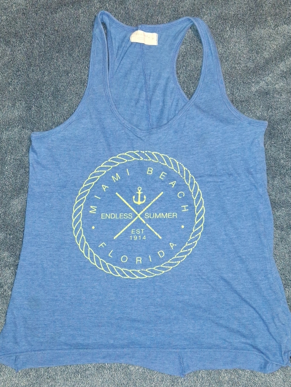 Ocean Dive Women’s Blue Miami Beach Graphic Tank Top